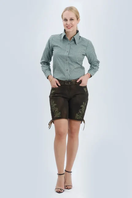Bavarian Beauty Female Lederhosen with Majestic Deer Design
