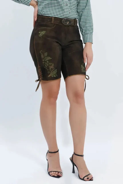 Bavarian Beauty Female Lederhosen with Majestic Deer Design d