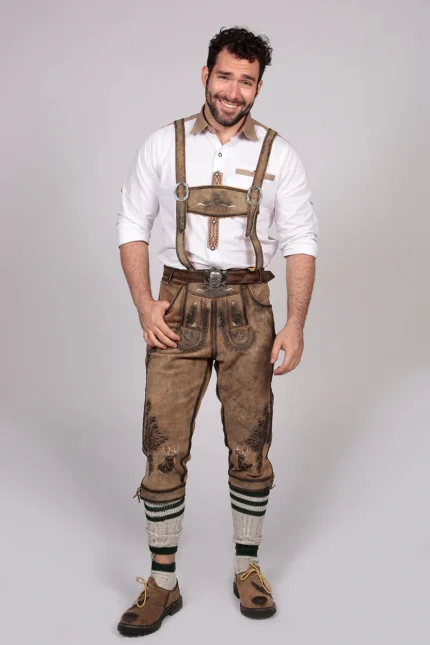 Bavarian Classic Long Bundhosen Brown