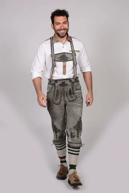 Bavarian Classic Long Bundhosen Gray