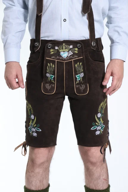 Bavarian Herren Lederhosen Dark brown f
