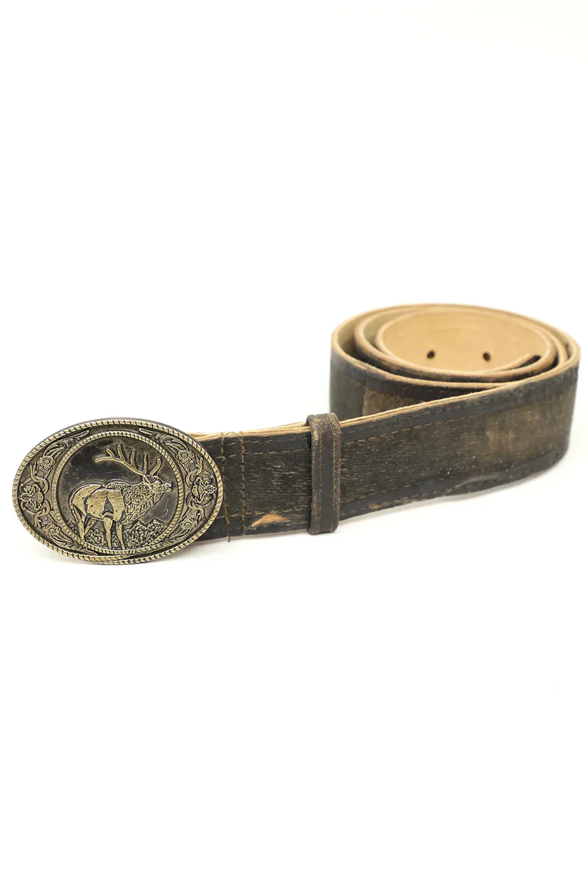 Bavarian Lederhosen Traditional Belt in Raw brown Bavarian Lederhosen Traditional Belt in Raw brown