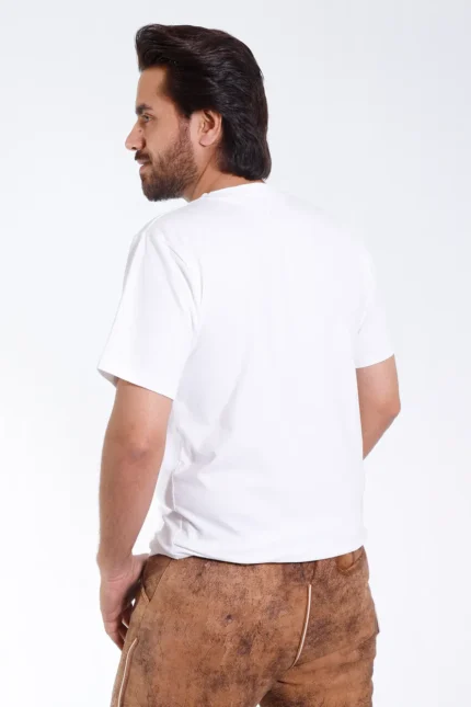 Bavarian White T Shirt with Golden Eagle Graphics f