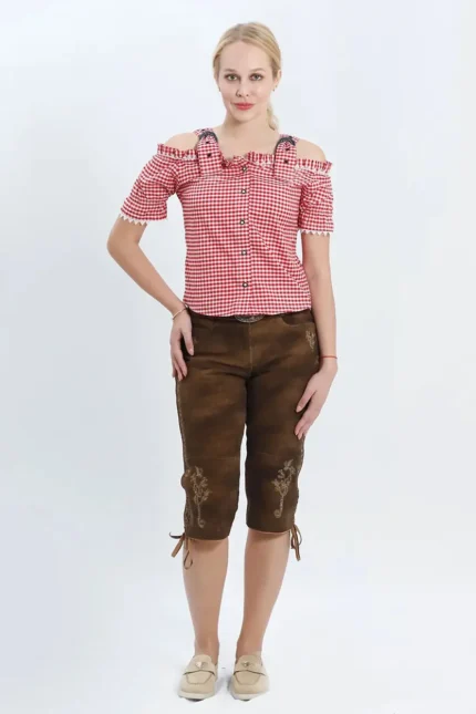 Delicate Embroidered Women Long Lederhosen