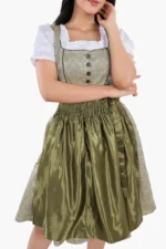 Enchanted Forest Green German Midi Dirndl Dress f