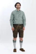 German Lederhosen Men Shorts Ash Brown