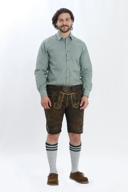 German Lederhosen Men Shorts Ash Brown