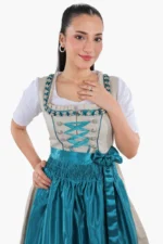 Ivory Teal Elegance Bavarian Dirndl Attire g