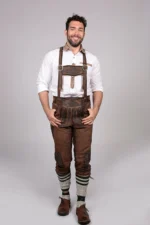 Knee Long Trachten Bundhosen Dark Brown