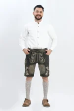 Premium German Lederhosen Men Black Rust