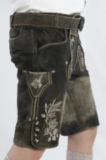 Premium German Lederhosen Men Black Rust G