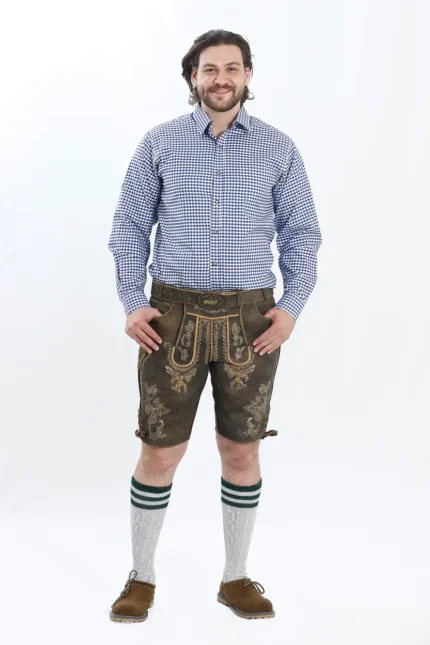 Premium Lederhosen Men Outfit Raw Brown