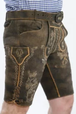 Premium Lederhosen Men Outfit Raw Brown F
