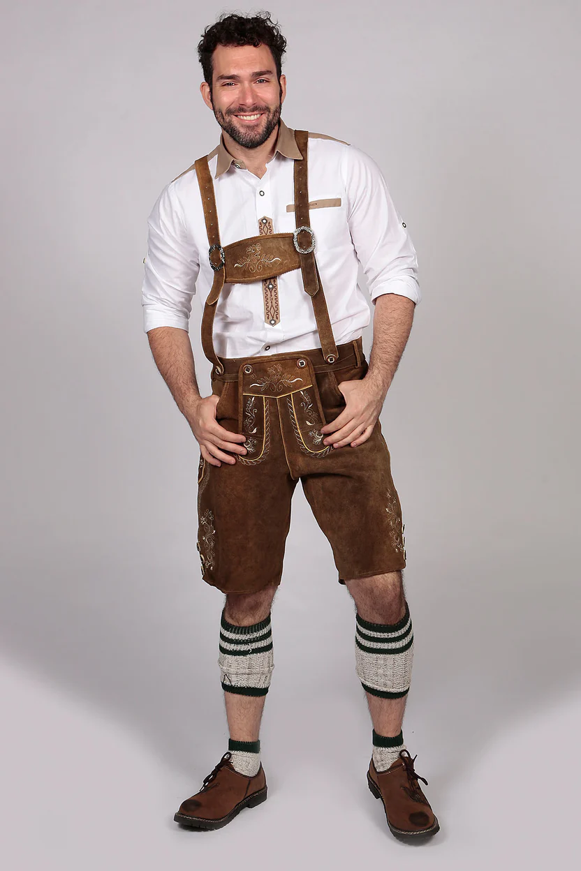 Short Plattler Lederhosen Staggering Brown Short Plattler Lederhosen Staggering Brown