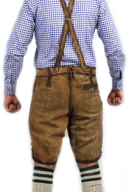 Trachten Short Lederhosen Real Shaded Brown l