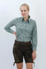Women Oktoberfest Shirt Green Checkered l